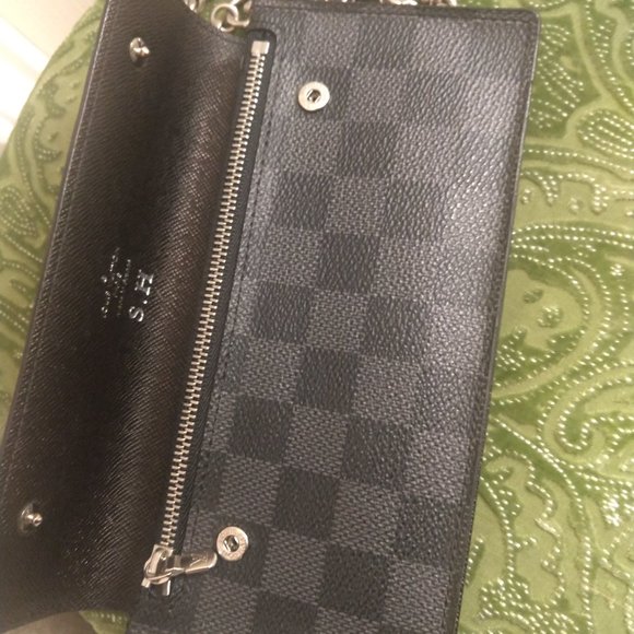 Louis Vuitton Graphite Accordion Wallet with Chain - Picture 9 of 15